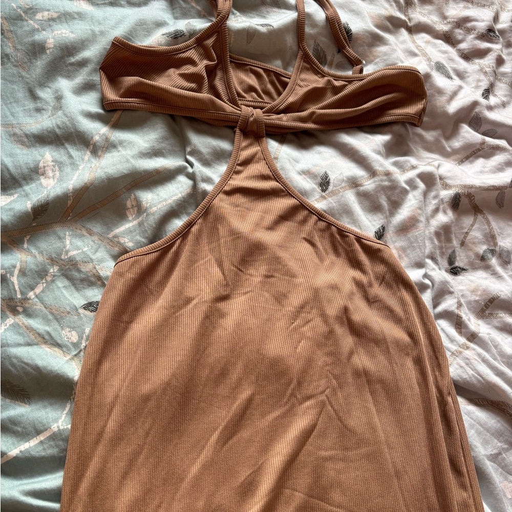 SHEIN Tan Ribbed Top - Picture 3 of 3